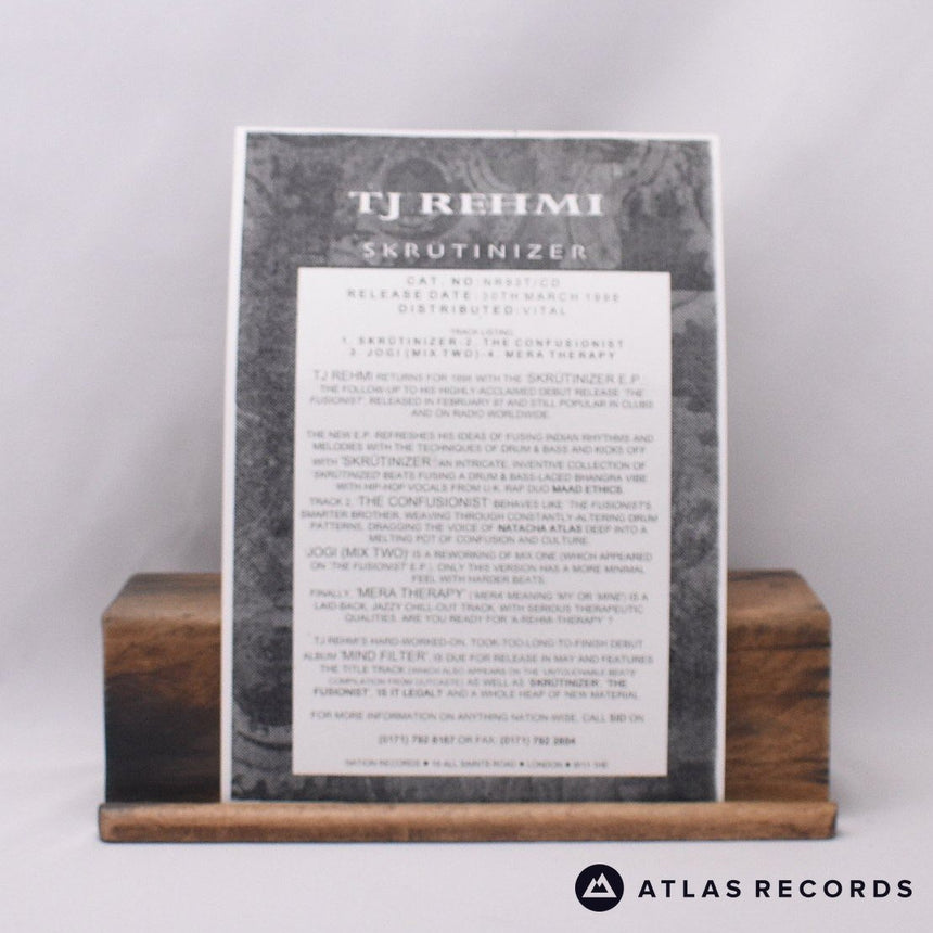 TJ Rehmi - Skrutinizer - Damont Insert 12" Vinyl Record -