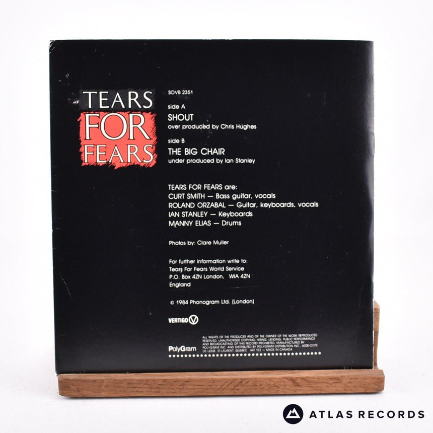 Tears For Fears - Shout - Lyric Sheet Gatefold Canada 7" Vinyl Record - VG+/VG+
