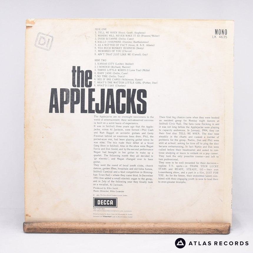The Applejacks - The Applejacks - Mono 1K 1K LP Vinyl Record - VG+/VG+