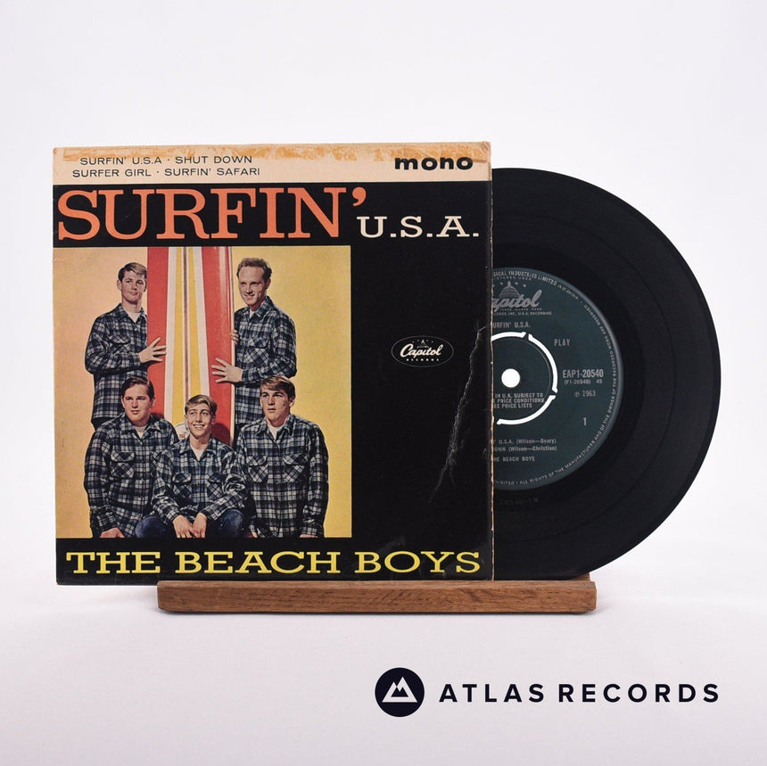 The Beach Boys Surfin' U.S.A. 7" Vinyl Record - Front Cover & Record