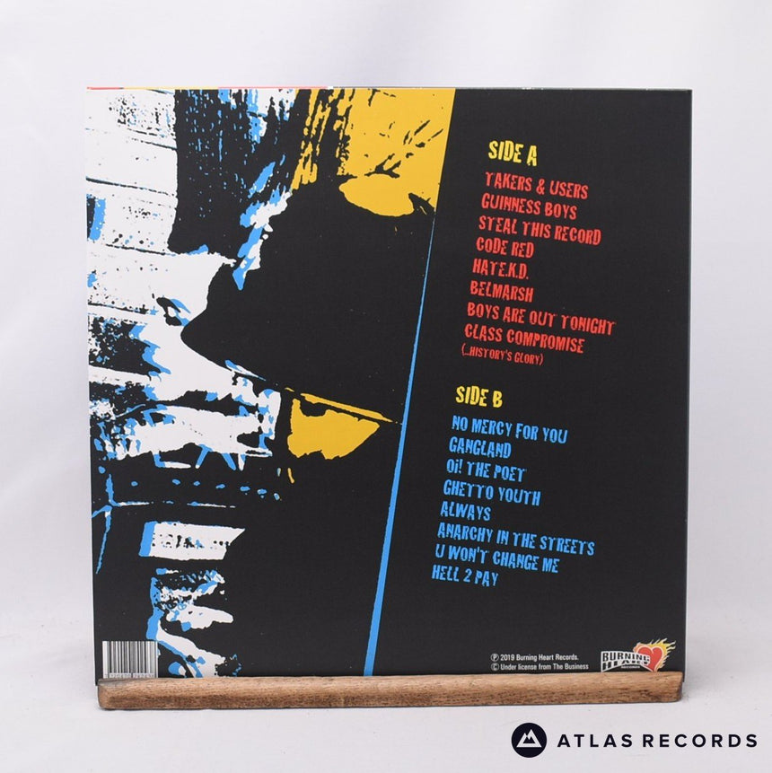 The Business - No Mercy For You - Blue Lyric Sheet LP Vinyl Record - NM/NM