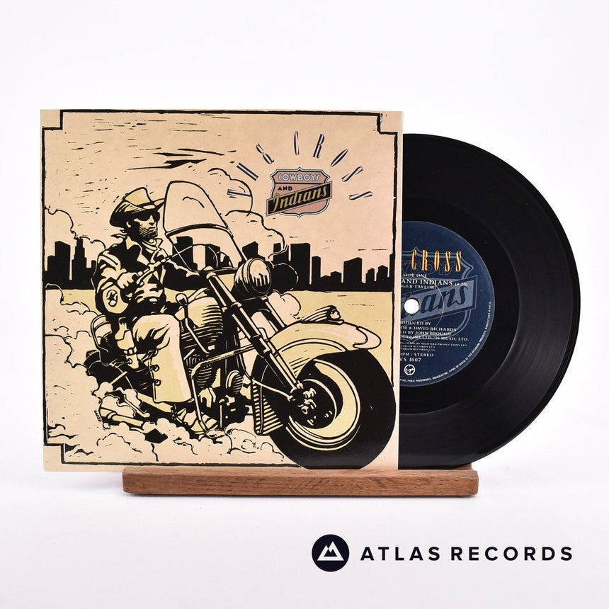 The Cross Cowboys And Indians 7" Vinyl Record - Front Cover & Record