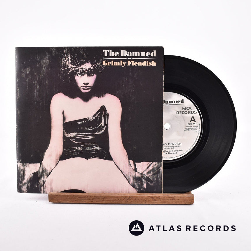 The Damned Grimly Fiendish 7" Vinyl Record - Front Cover & Record