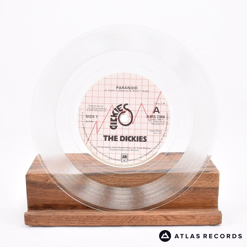 The Dickies - Paranoid - Clear 7" Vinyl Record - EX/EX