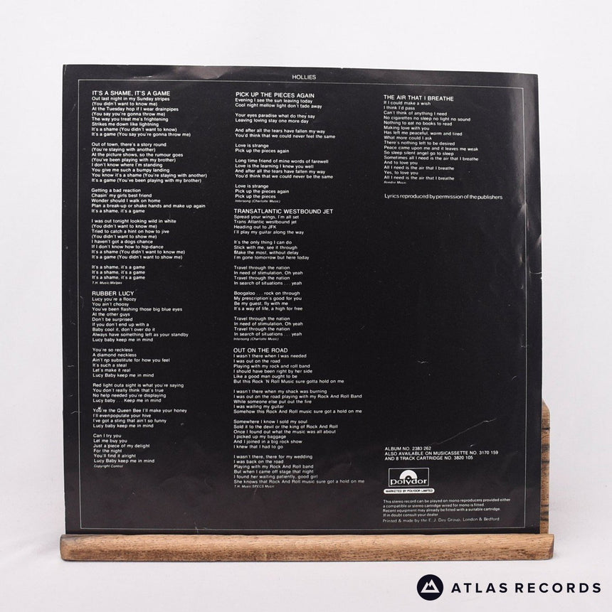 The Hollies - Hollies - Lyric Sheet LP Vinyl Record - VG+/VG