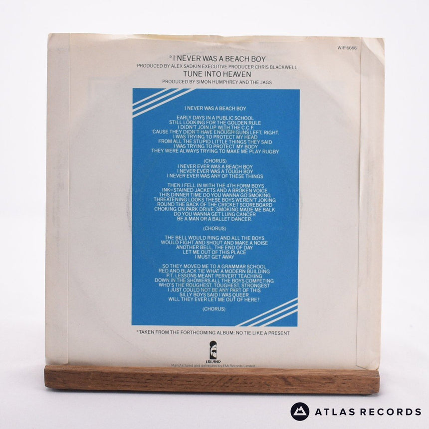 The Jags - I Never Was A Beach Boy - 7" Vinyl Record - VG+/EX