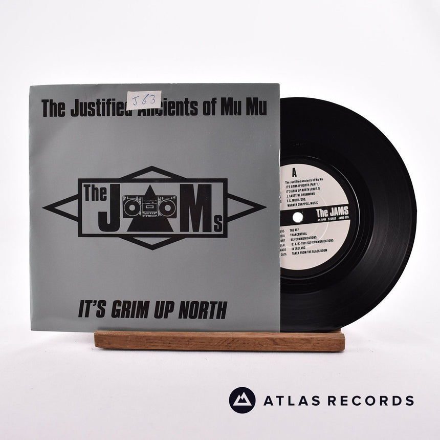 The Justified Ancients Of Mu Mu It's Grim Up North 7" Vinyl Record - Front Cover & Record