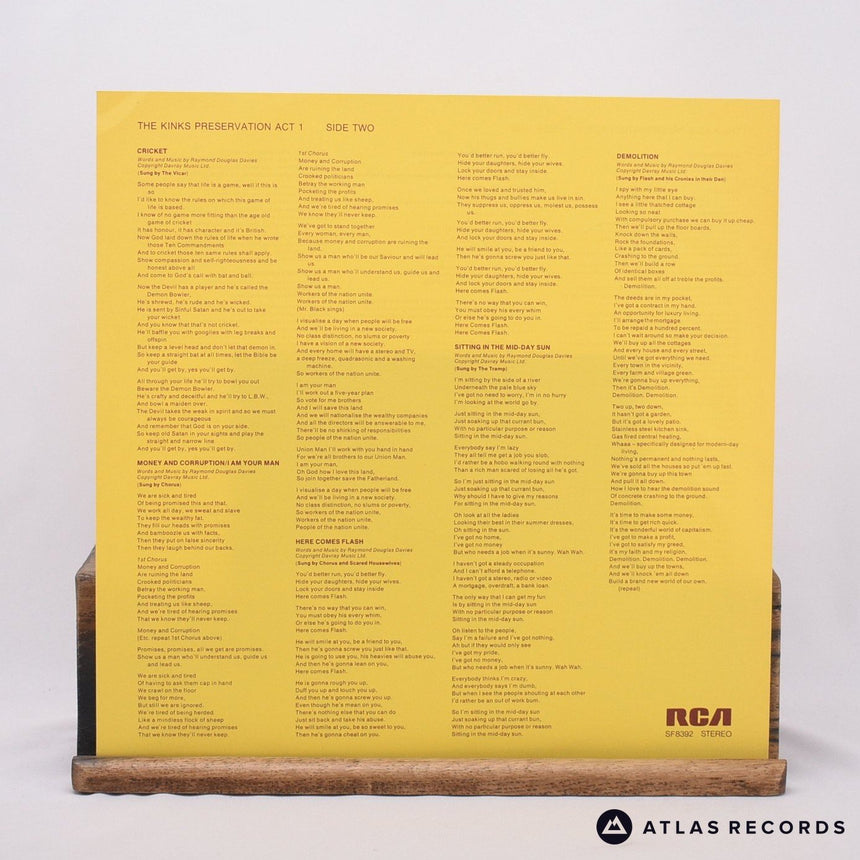 The Kinks - Preservation Act 1 - Lyric Sheet Stereo LP Vinyl Record - VG+/EX