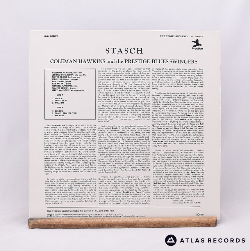 The Prestige Blues-Swingers - Stasch - LP Vinyl Record - EX/EX