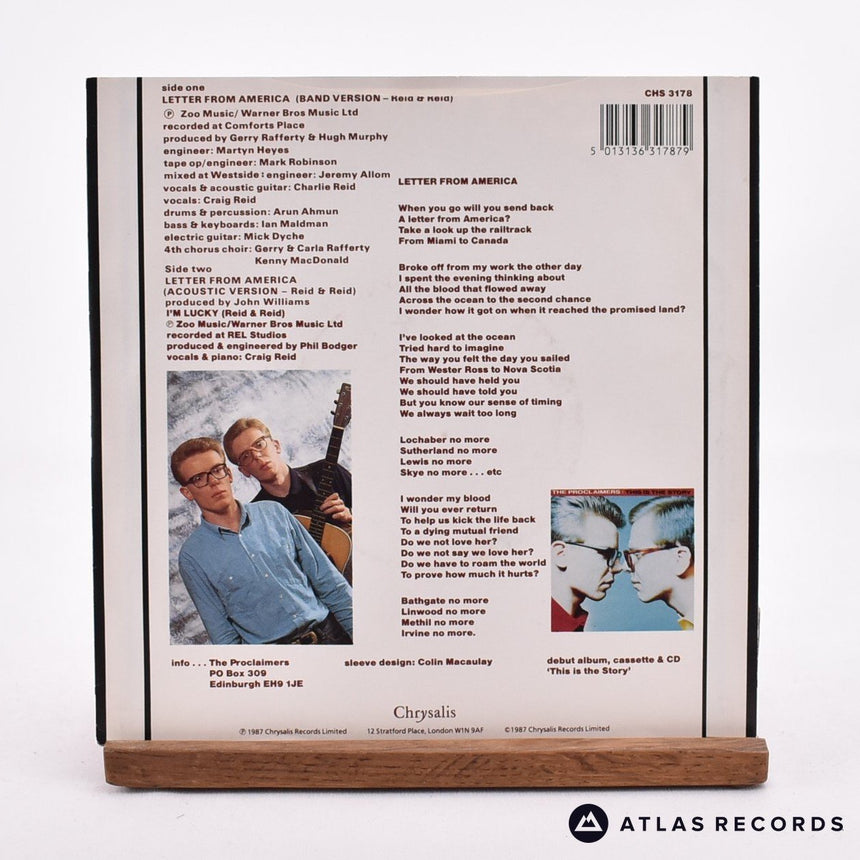 The Proclaimers - Letter From America - 7" Vinyl Record - EX/EX