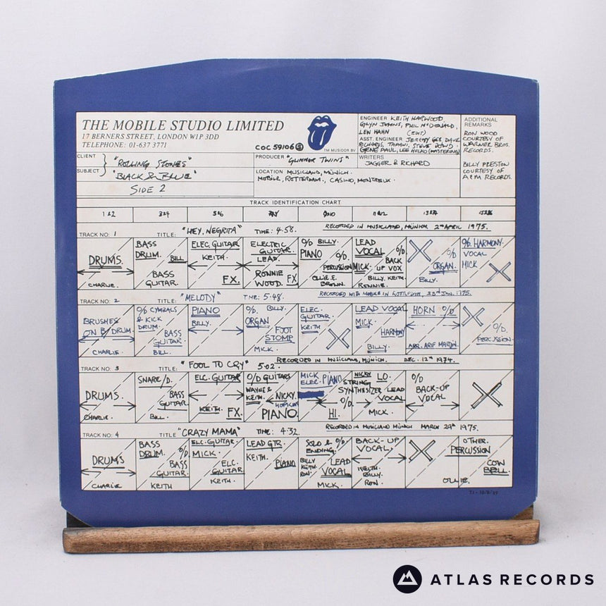 The Rolling Stones - Black And Blue - A3 B3 LP Vinyl Record - VG+/EX