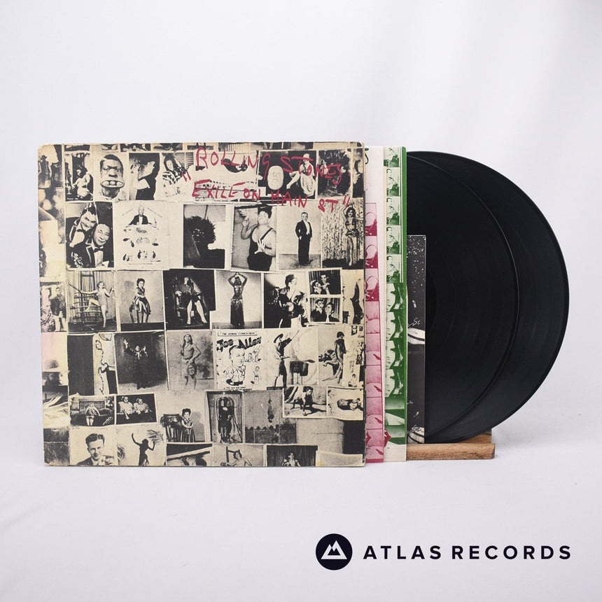 The Rolling Stones Exile On Main St. 2 x LP Vinyl Record - Front Cover & Record