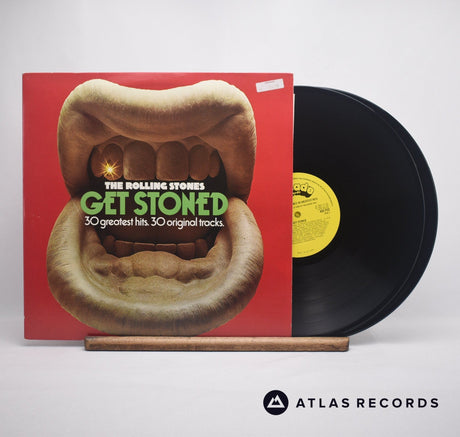 The Rolling Stones Get Stoned - The Rolling Stones 30 Greatest Hits Double LP Vinyl Record - Front Cover & Record
