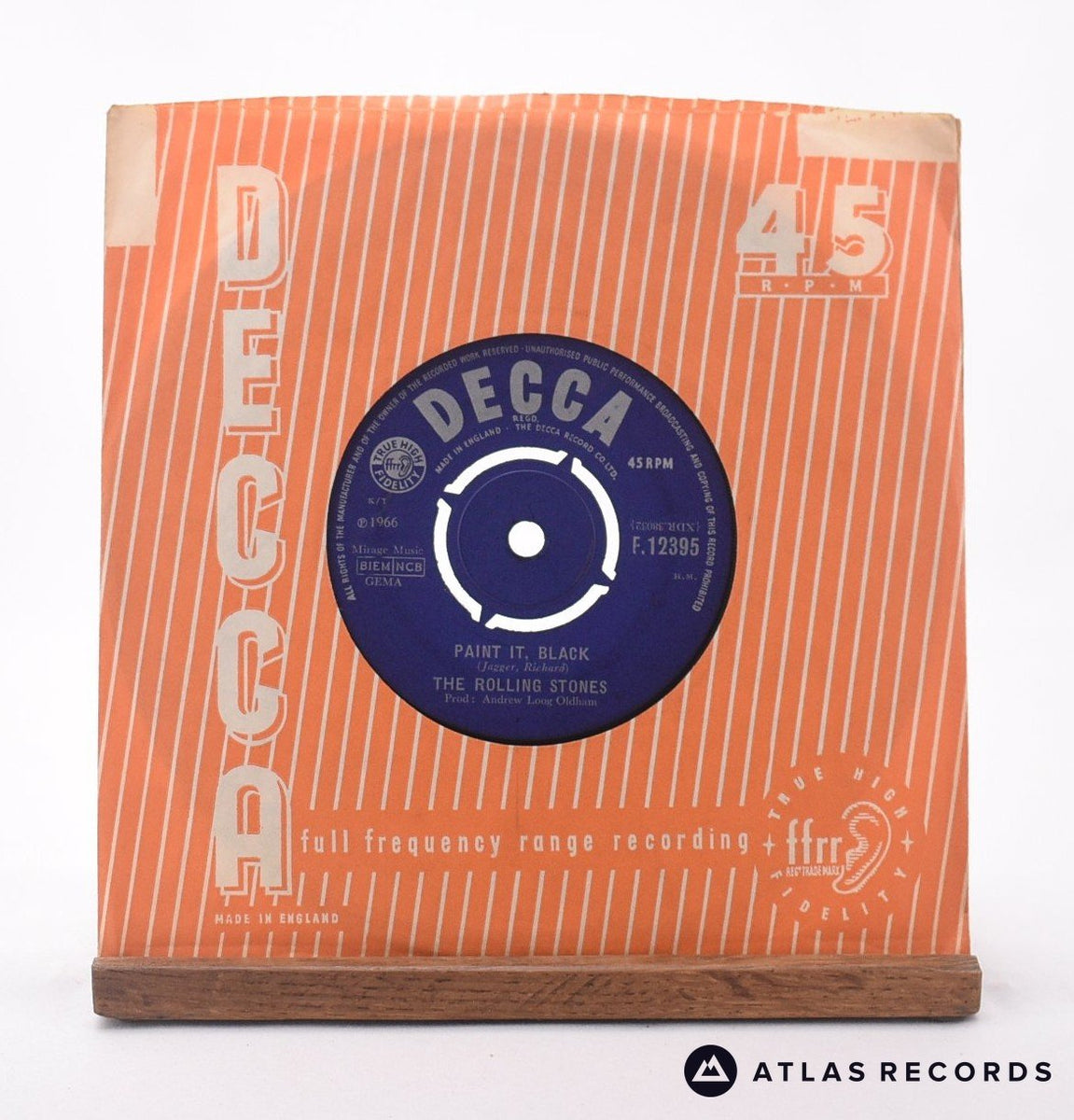 The Rolling Stones Paint It, Black 7" Vinyl Record EX/VG Atlas