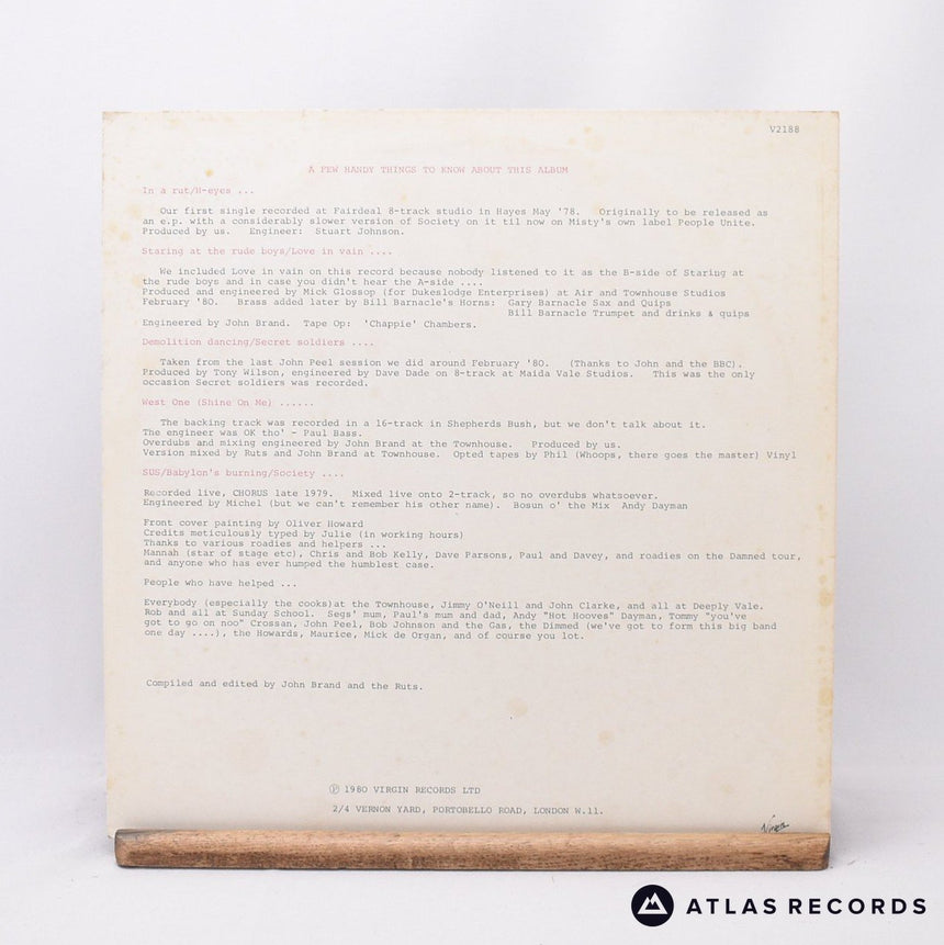 The Ruts - Grin And Bear It - Townhouse LP Vinyl Record - VG+/EX