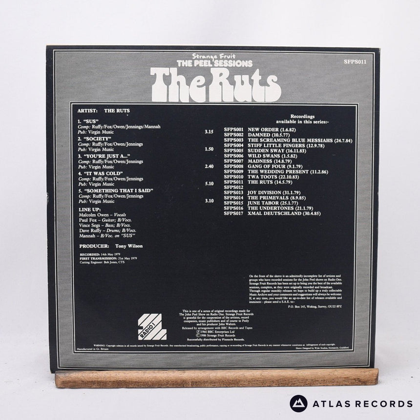 The Ruts - The Peel Sessions - Textured Sleeve 12" Vinyl Record - EX/VG+