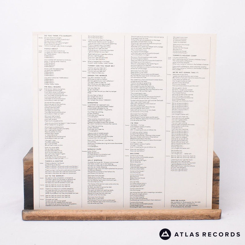 The Who - Tommy - Part 2 - Lyric Sheet LP Vinyl Record - VG+/VG+