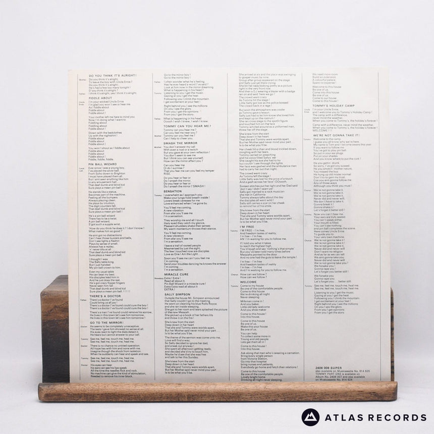 The Who - Tommy - Part 2 - Lyric Sheet LP Vinyl Record - VG+/EX