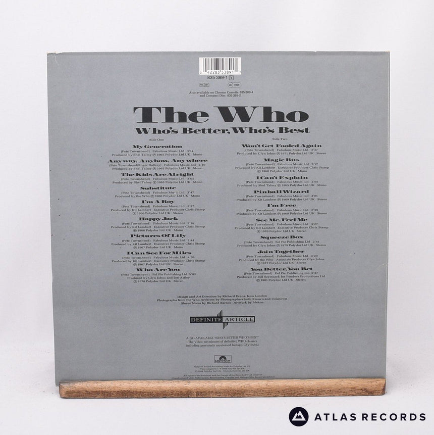 The Who - Who's Better, Who's Best - Gatefold Germany LP Vinyl Record - VG+/EX