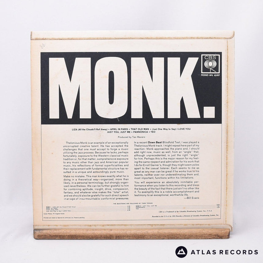 Thelonious Monk - Monk - Mono LP Vinyl Record - EX/VG+