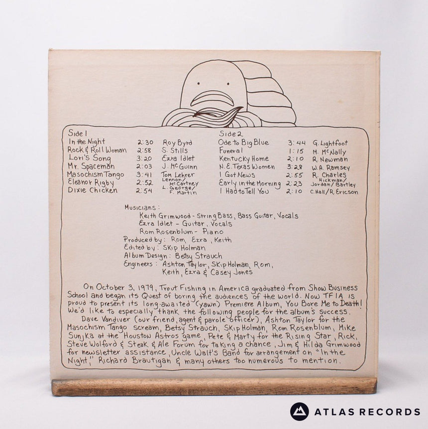 Trout Fishing In America - You Bore Me To Death - LP Vinyl Record - EX/VG+