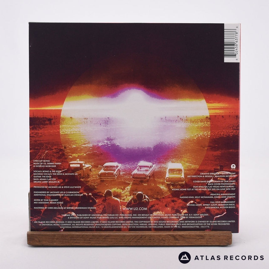 U2 - Atomic City - Photo-Luminescent Transparent Etched 7" Vinyl Record - EX/EX