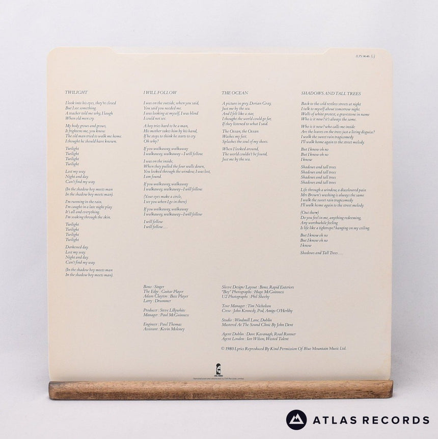 U2 - Boy - A-2U B-1U LP Vinyl Record - EX/EX