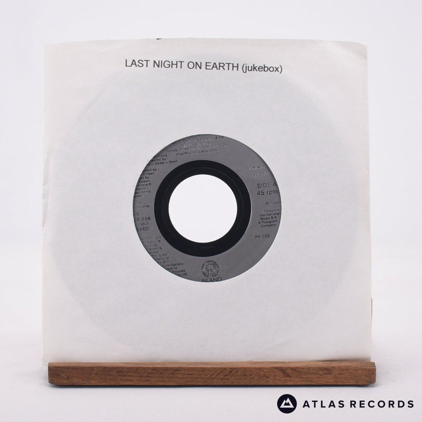 U2 Last Night On Earth 7" Vinyl Record - Front Cover & Record