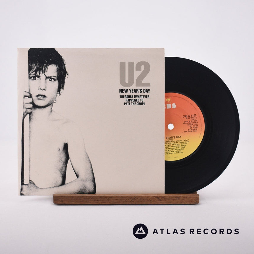 U2 New Year's Day 7" Vinyl Record - Front Cover & Record