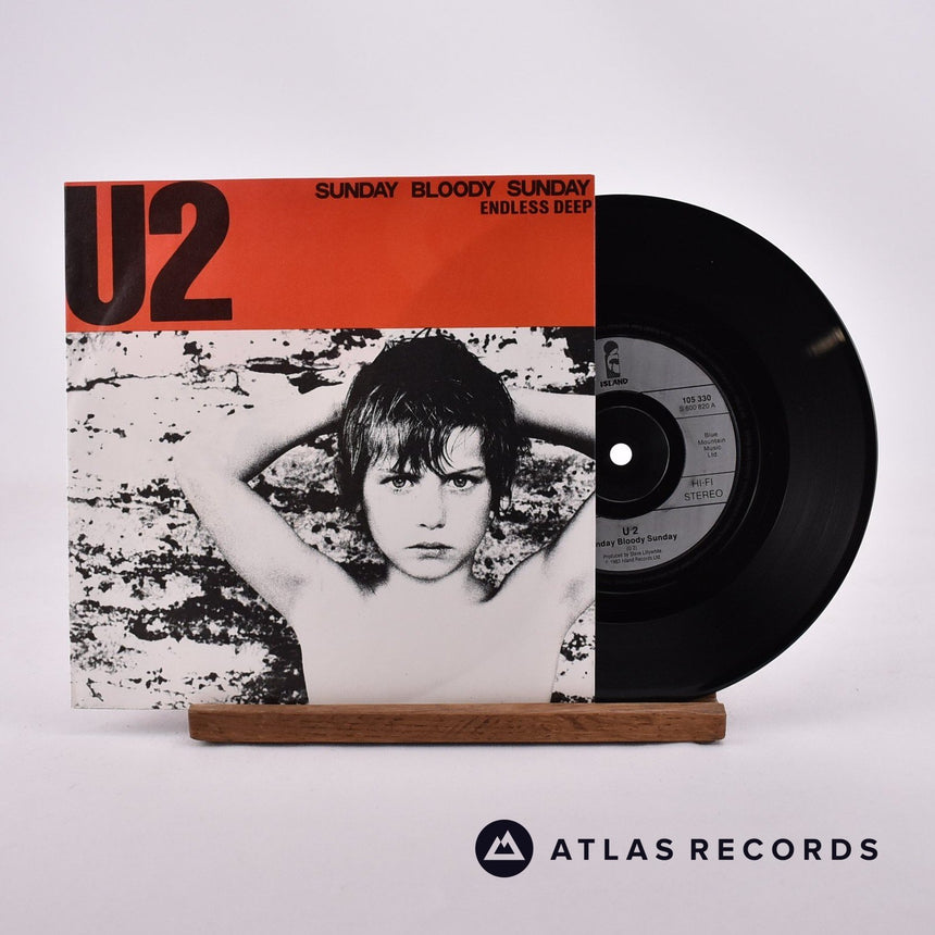 U2 Sunday Bloody Sunday 7" Vinyl Record - Front Cover & Record
