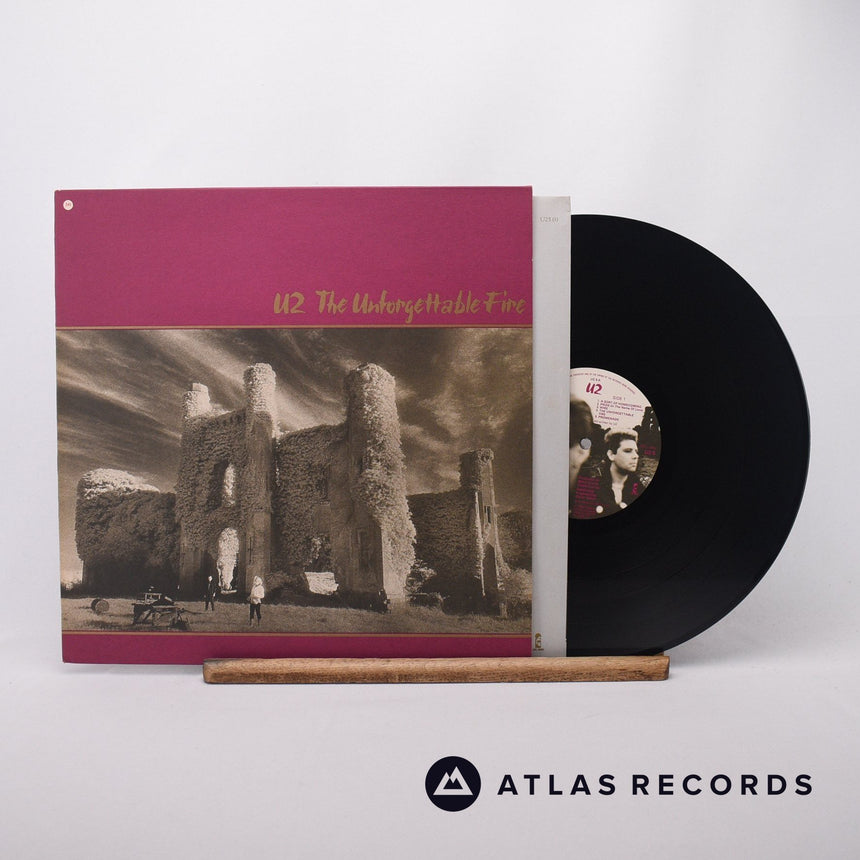 U2 The Unforgettable Fire LP Vinyl Record - Front Cover & Record