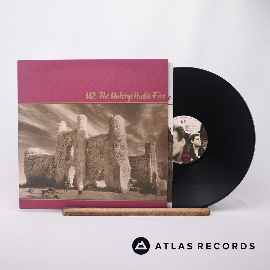 U2 The Unforgettable Fire LP Vinyl Record - Front Cover & Record