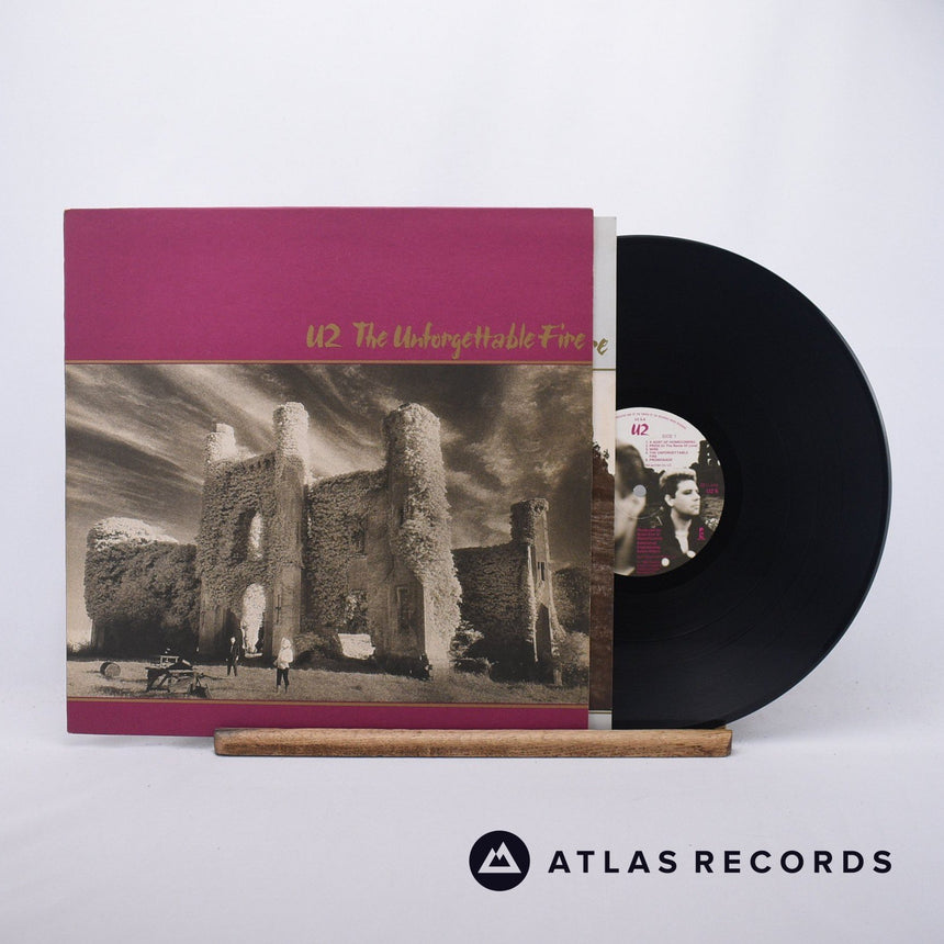 U2 The Unforgettable Fire LP Vinyl Record - Front Cover & Record