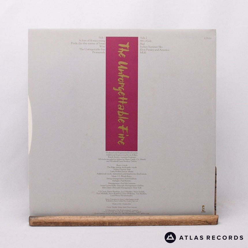 U2 - The Unforgettable Fire - Textured Sleeve LP Vinyl Record - EX/EX
