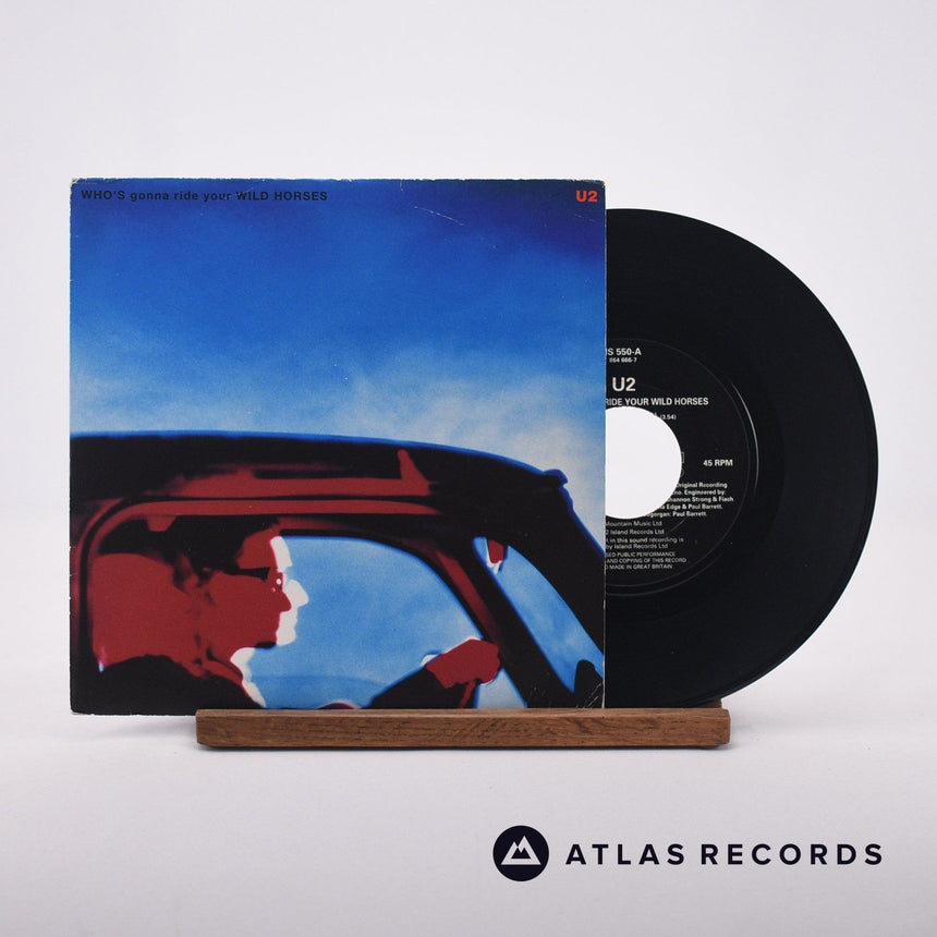 U2 Who's Gonna Ride Your Wild Horses 7" Vinyl Record - Front Cover & Record