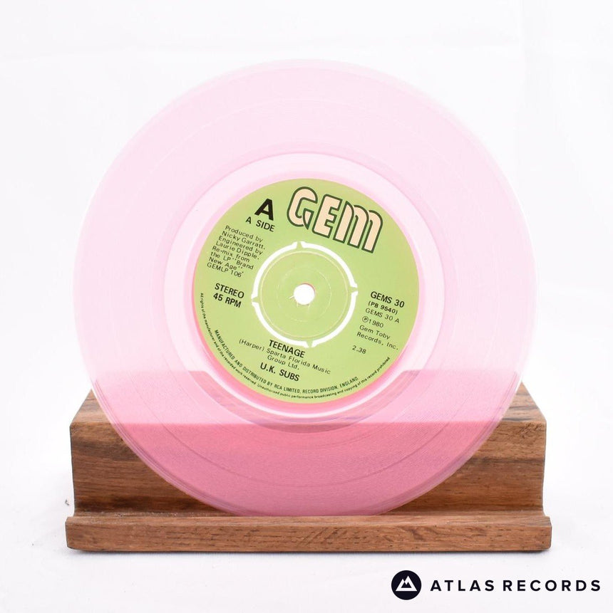 UK Subs - Teenage - Pink 7" Vinyl Record - VG+/EX