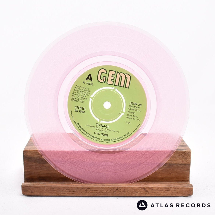 UK Subs - Teenage - Pink 7" Vinyl Record - VG+/EX