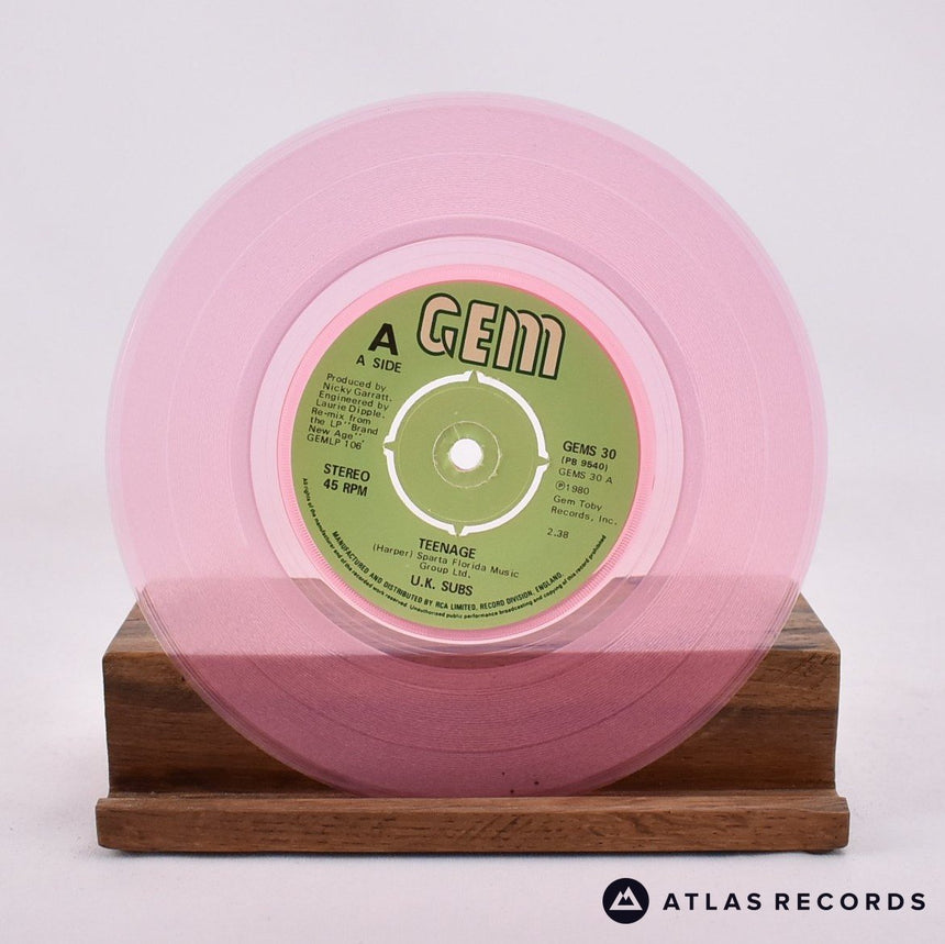 UK Subs - Teenage - Pink 7" Vinyl Record - EX/EX