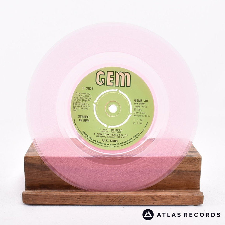 UK Subs - Teenage - Pink 7" Vinyl Record - VG+/EX