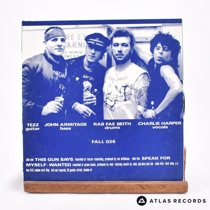 UK Subs - This Gun Says - Blue Sleeve 7" Vinyl Record - EX/VG+