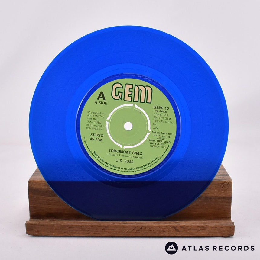 UK Subs - Tomorrows Girls - Blue Porky 7" Vinyl Record - EX/VG+