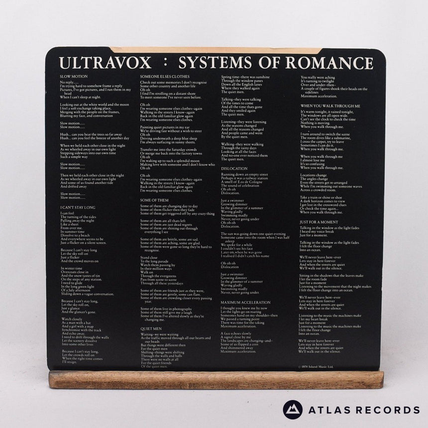 Ultravox - Systems Of Romance - A-1 B-1 LP Vinyl Record - VG+/EX