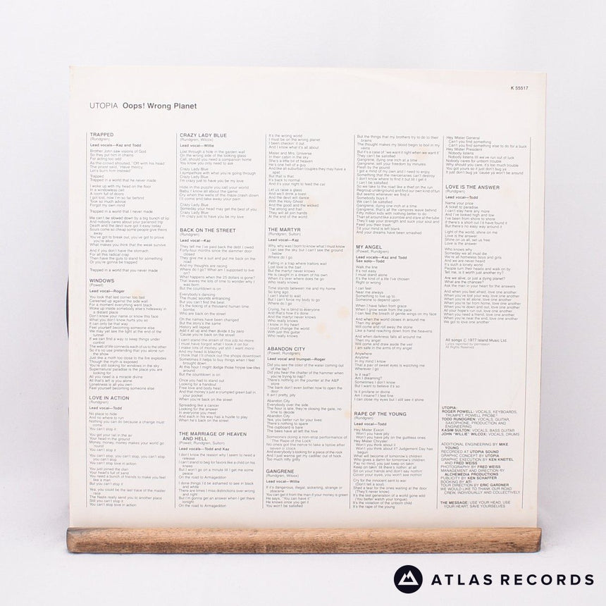 Utopia - Oops! Wrong Planet - LP Vinyl Record - EX/EX