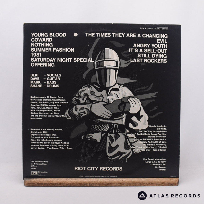 Vice Squad - No Cause For Concern - Townhouse A-1 B-1 LP Vinyl Record - VG+/EX