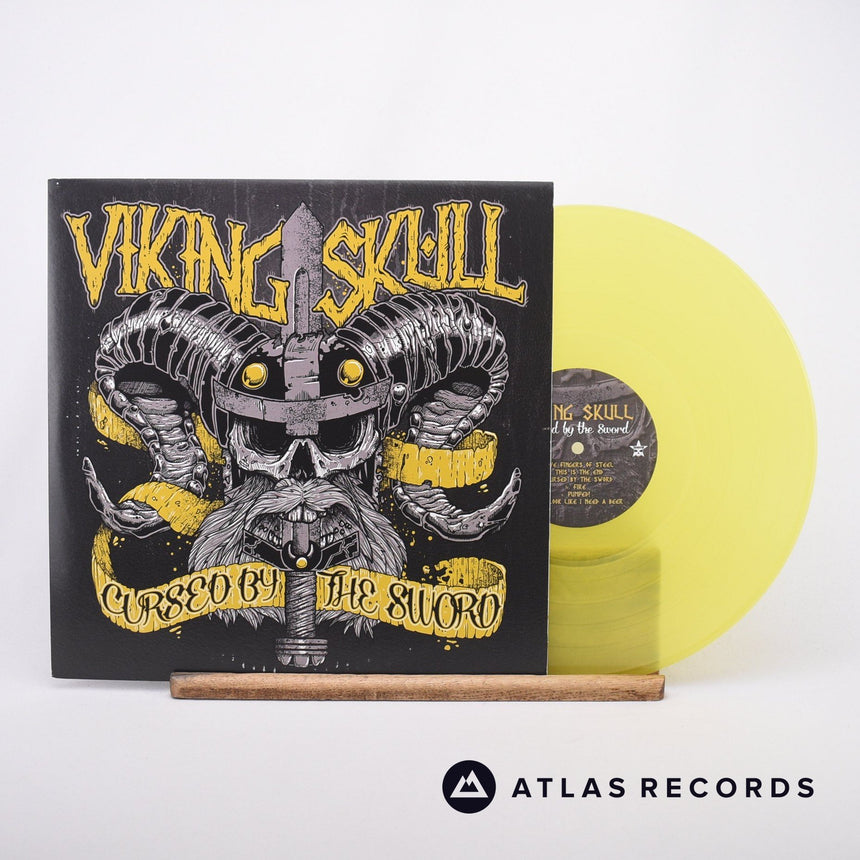 Viking Skull Cursed By The Sword LP Vinyl Record - Front Cover & Record