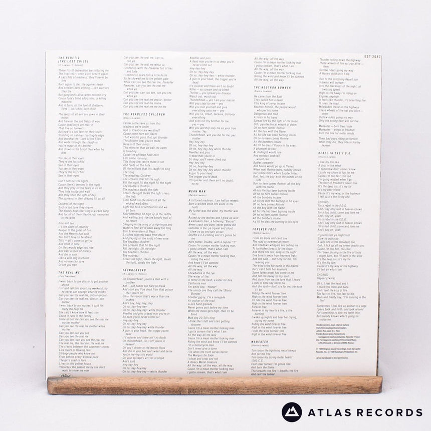 W.A.S.P. - The Headless Children - A-1 B-1 LP Vinyl Record - EX/EX