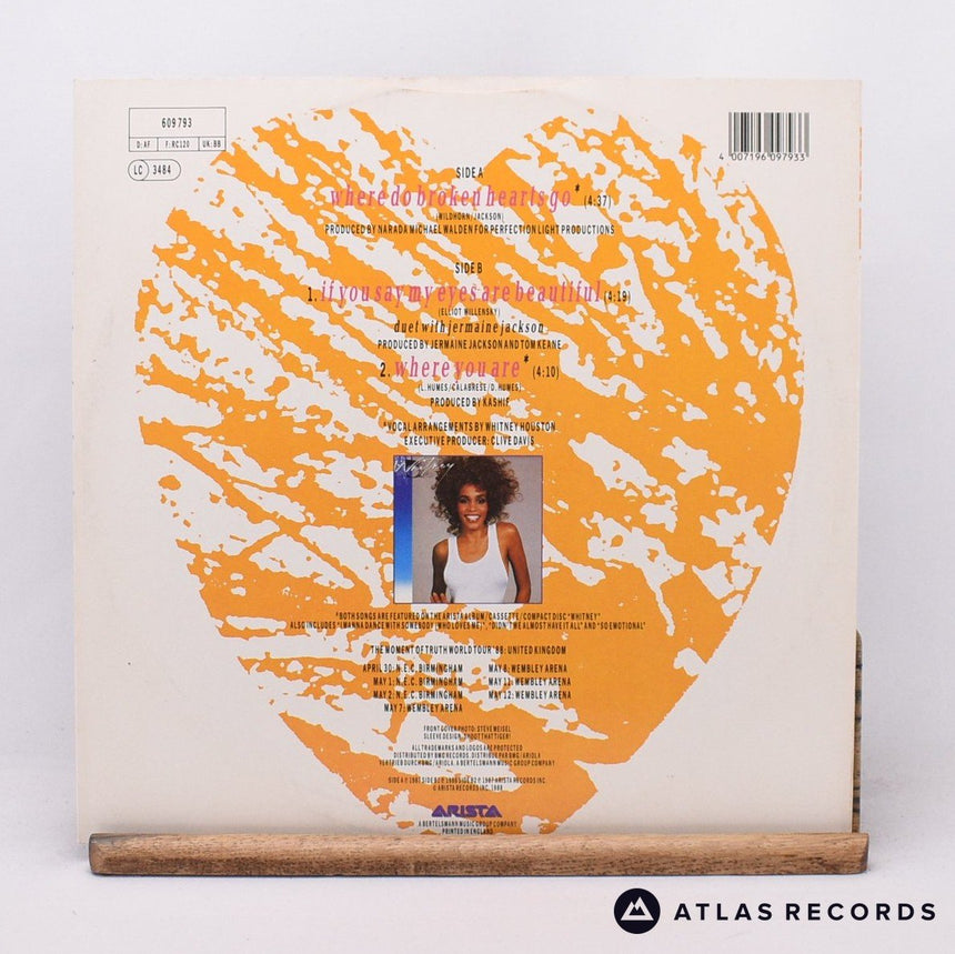 Whitney Houston - Where Do Broken Hearts Go - 12" Vinyl Record - EX/VG+