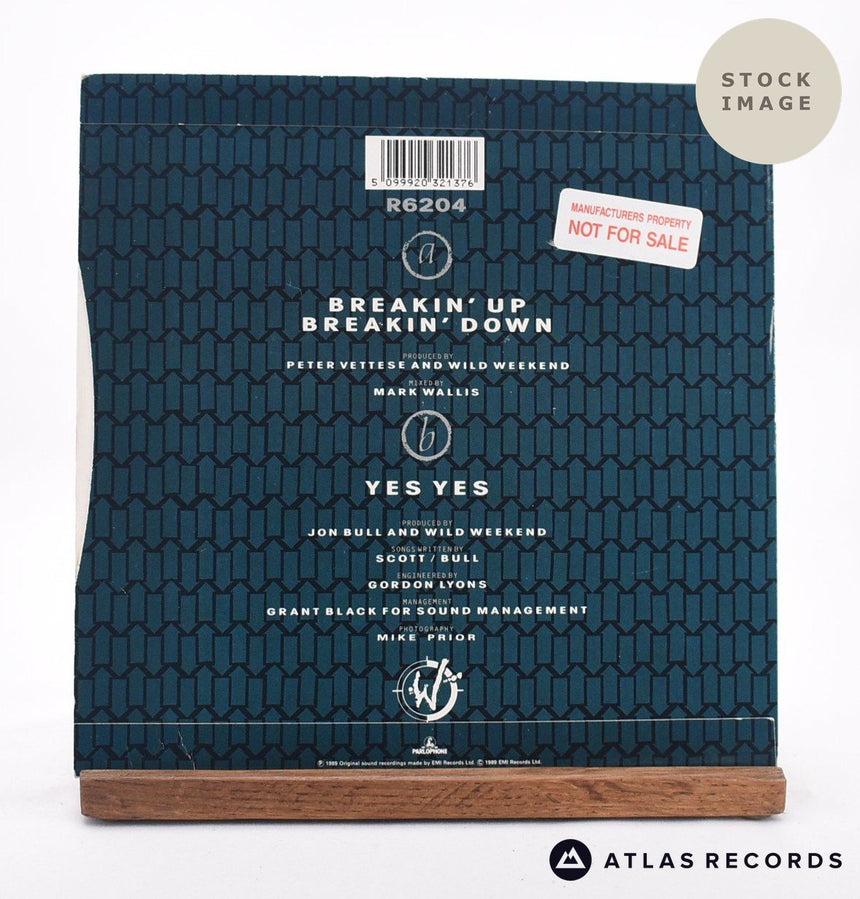 Wild Weekend Breakin' Up Breakin' Down 7" Vinyl Record - Reverse Of Sleeve