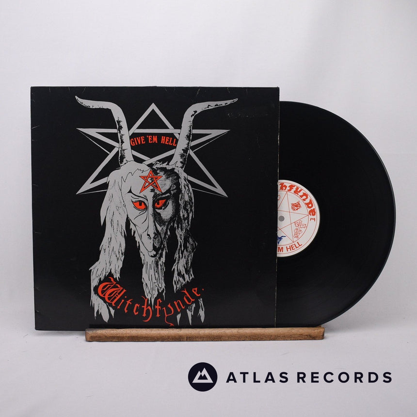 Witchfynde Give 'Em Hell LP Vinyl Record - Front Cover & Record
