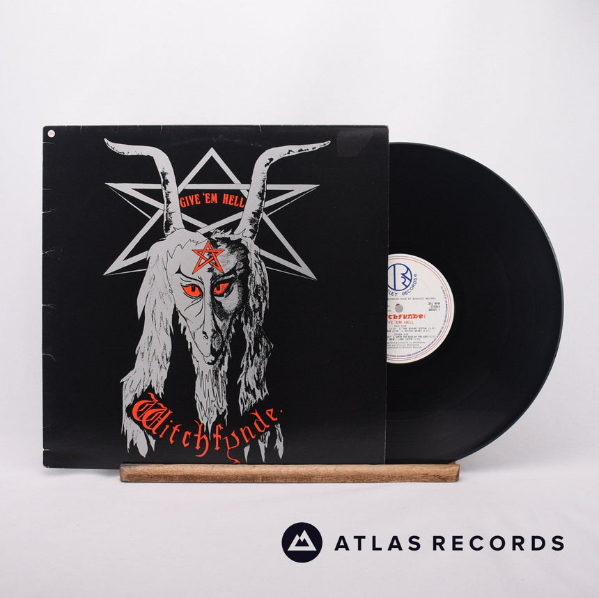 Witchfynde Give 'Em Hell LP Vinyl Record - Front Cover & Record